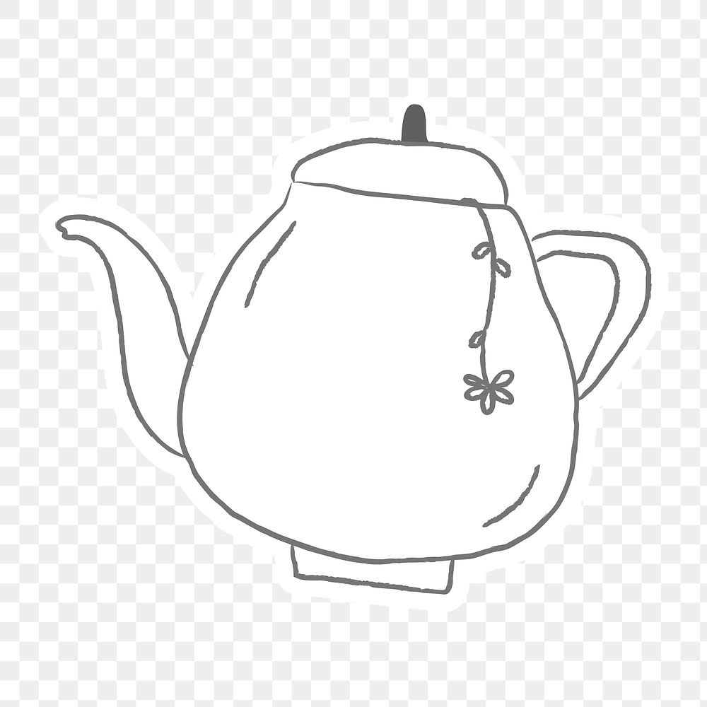 Coffee pot doodle style design element