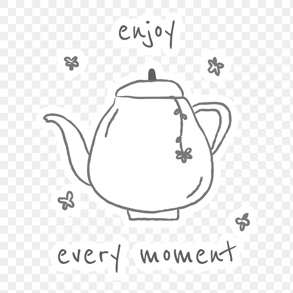 Coffee pot doodle style design element
