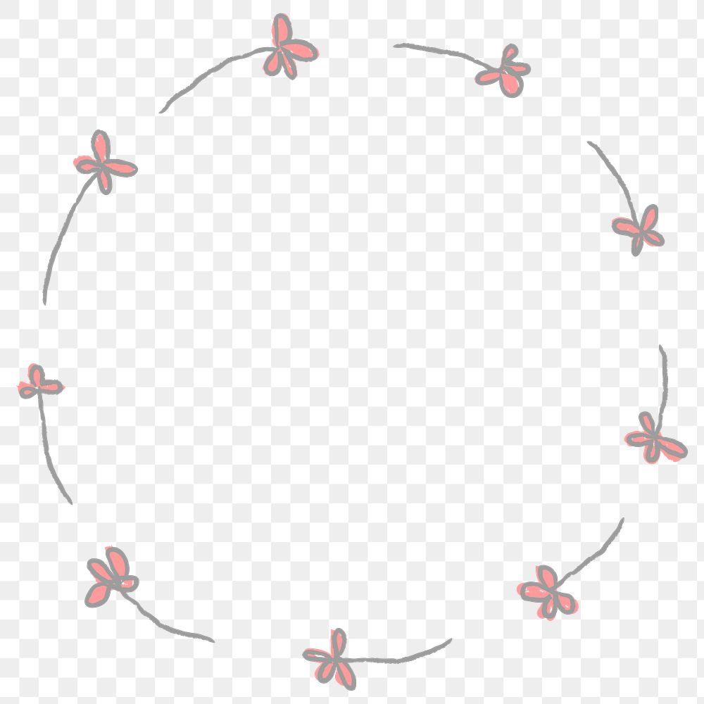 Leafy doodle frame design element