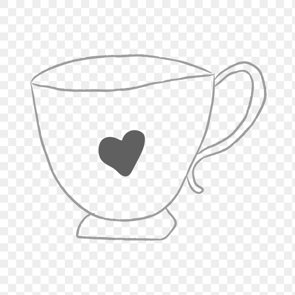 Heart symbol on a cup doodle style illustration