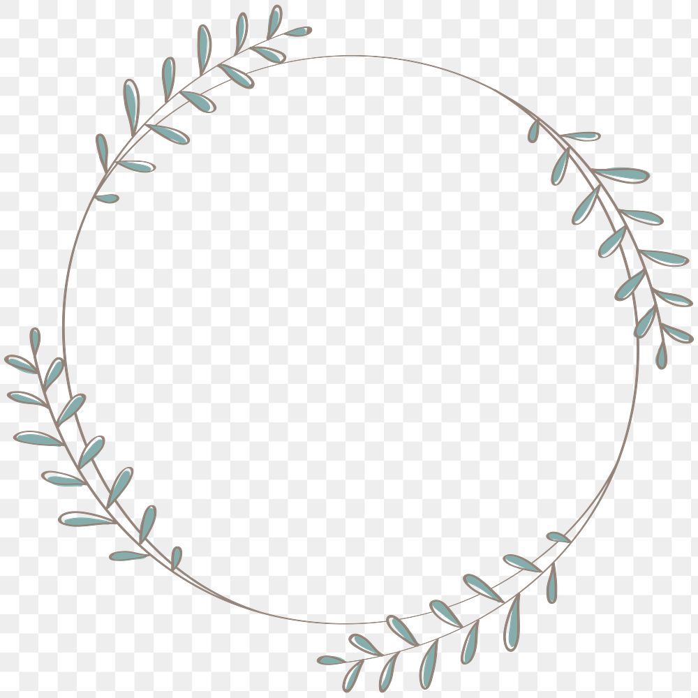 Leafy doodle frame design element