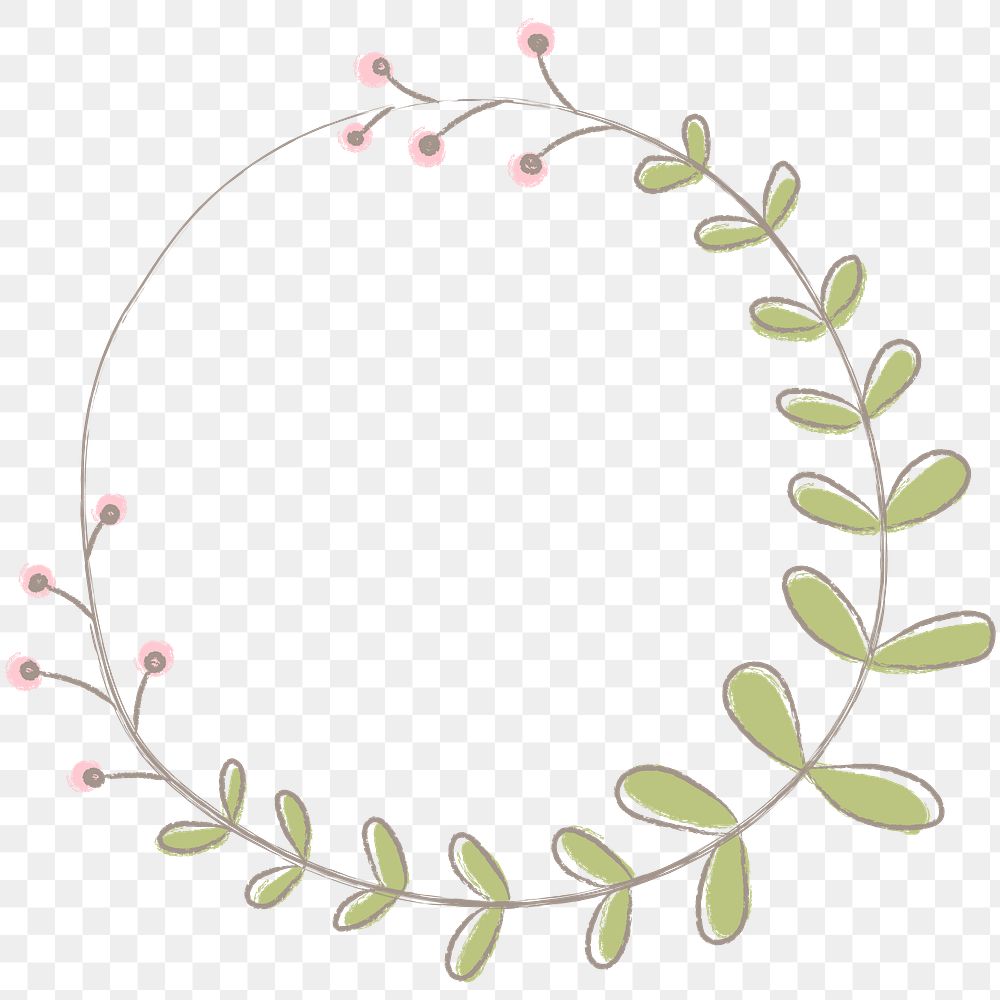 Leafy doodle frame design element