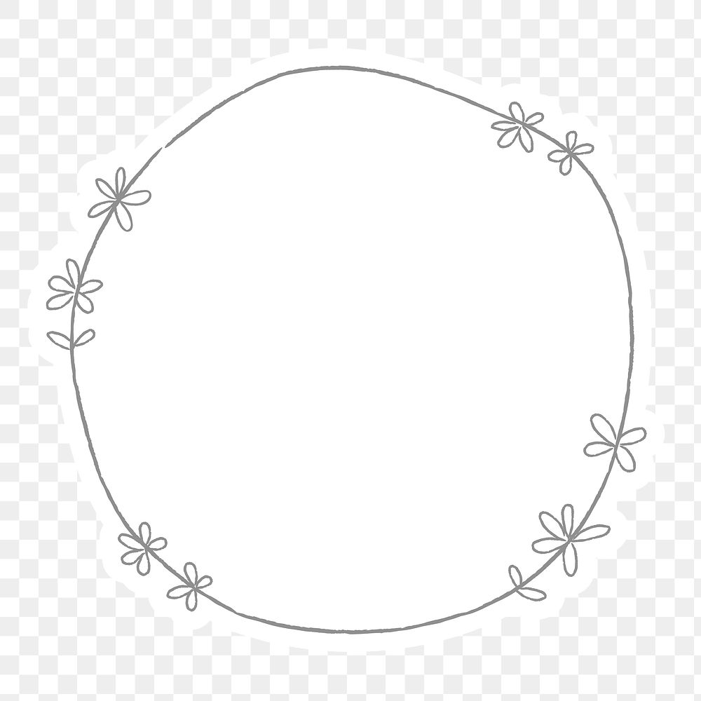 Leafy doodle frame design element