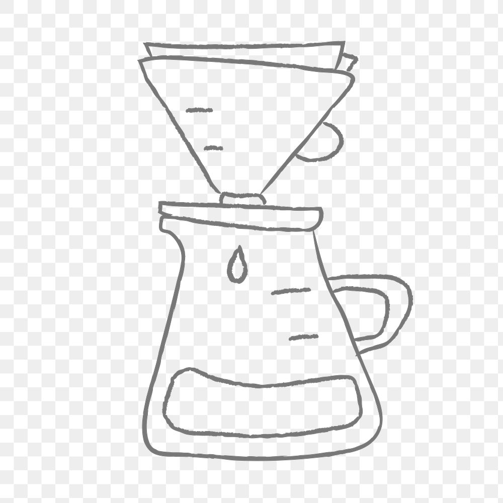 Doodle style coffee drip design element