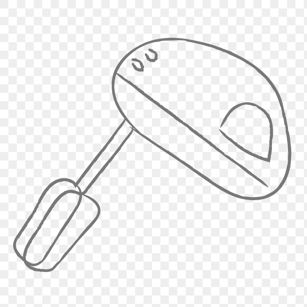 Doodle electric hand mixer design Premium PNG Sticker rawpixel