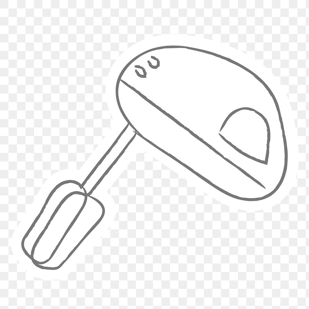 Doodle electric hand mixer sticker Free PNG Sticker rawpixel