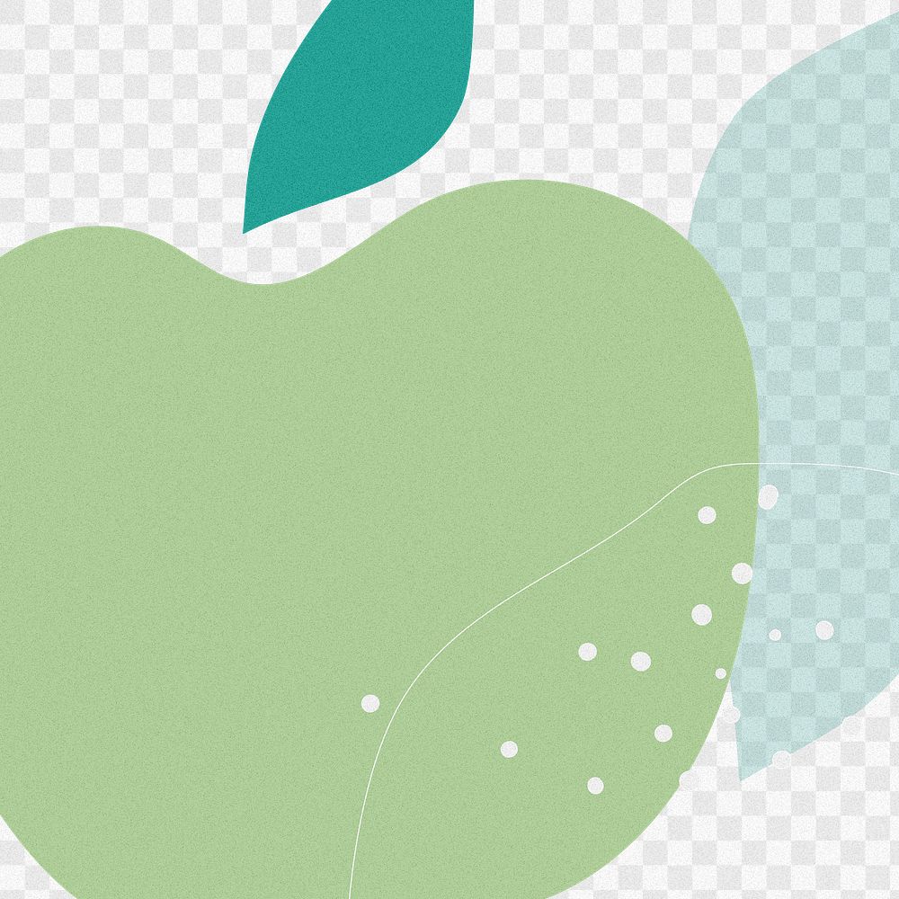 Hand drawn green apple Memphis background design element