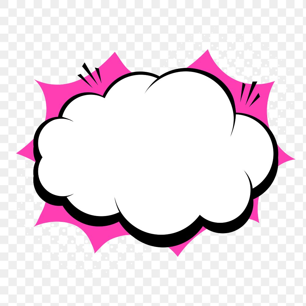 Cloud cartoon effect speech bubble Premium PNG Sticker rawpixel