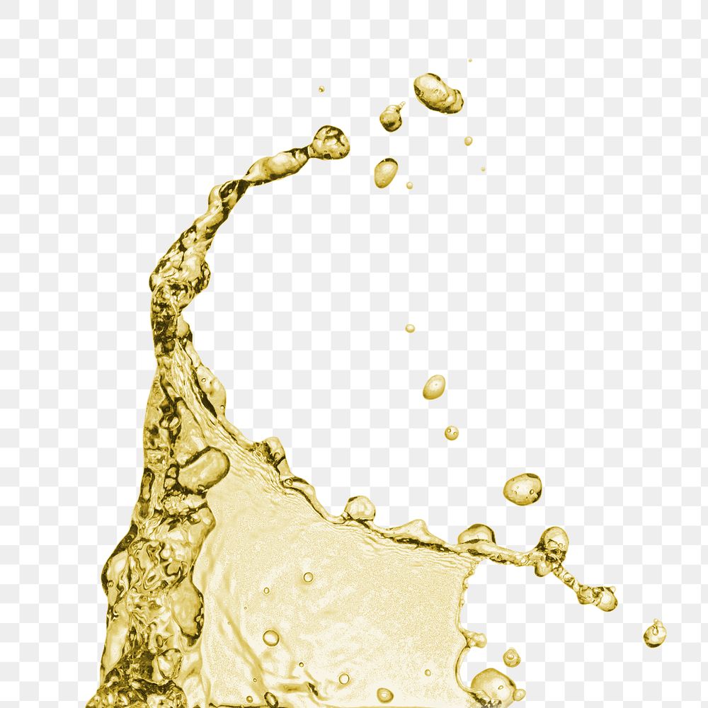 Yellow colored oil splashing design element 