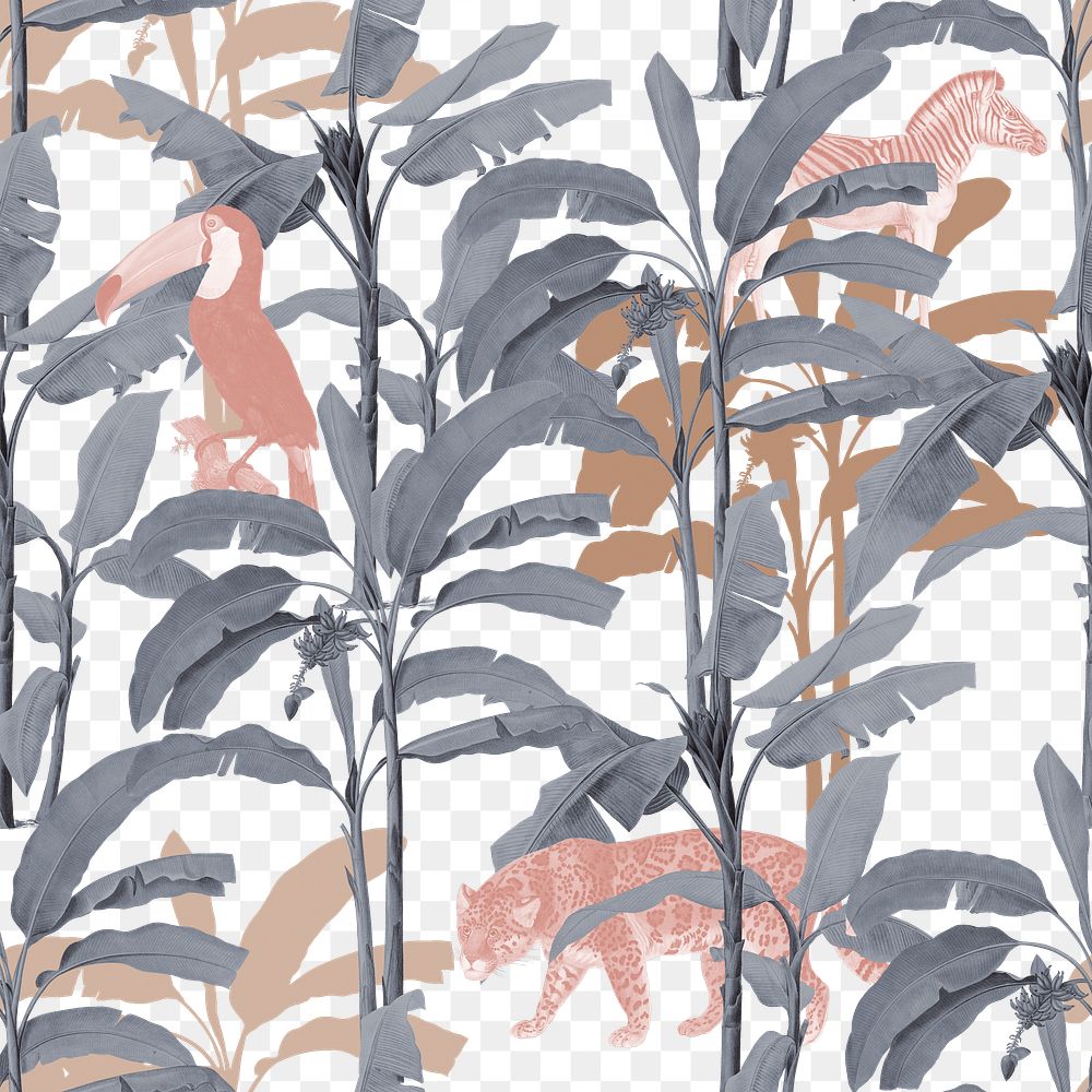 Silver and bronze tropical patterned background design element