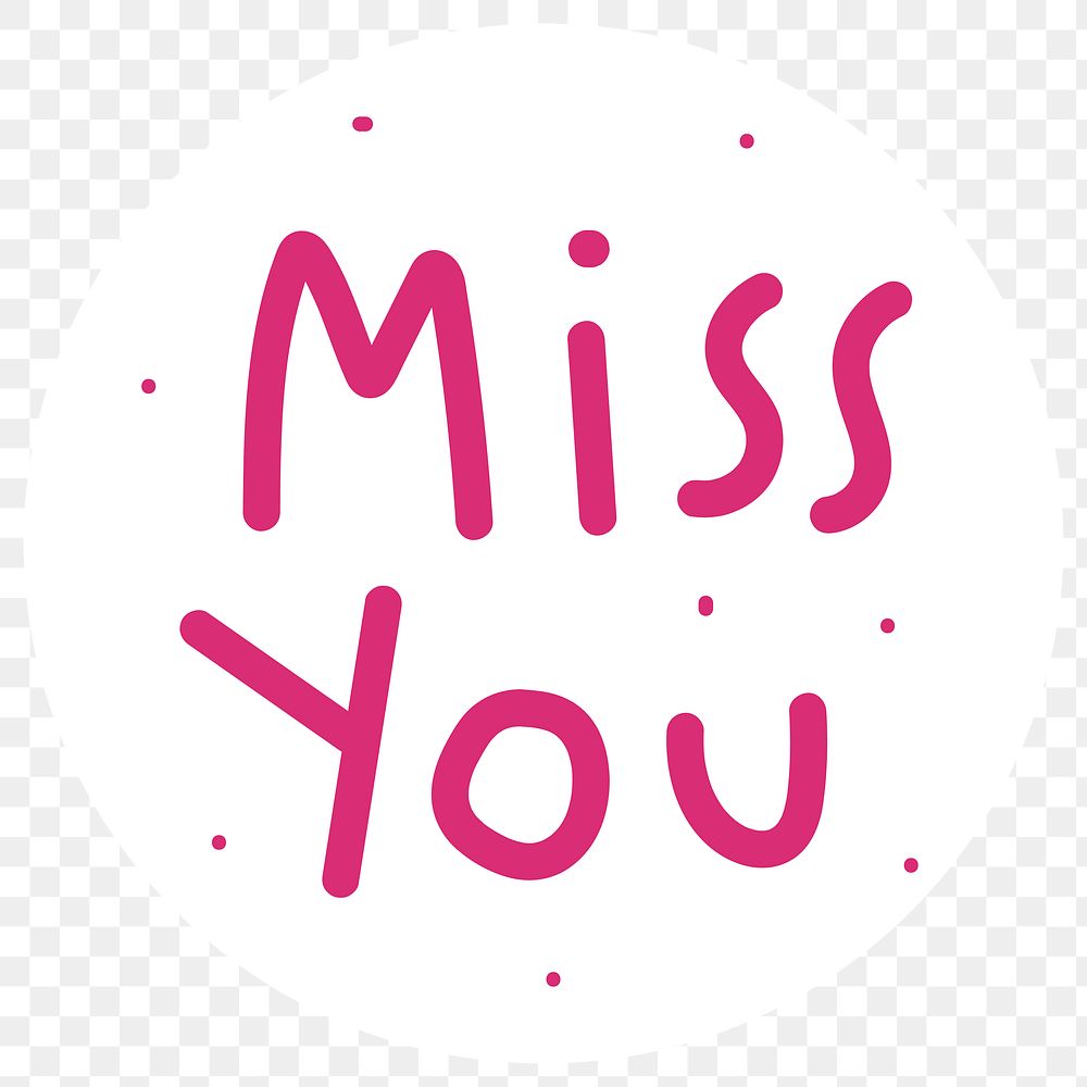 Pink miss you word sticker | Free PNG Sticker - rawpixel