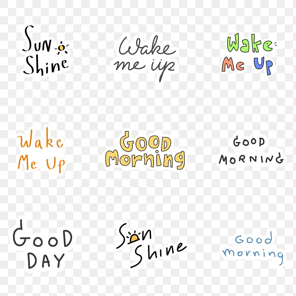 Set of good morning word design element