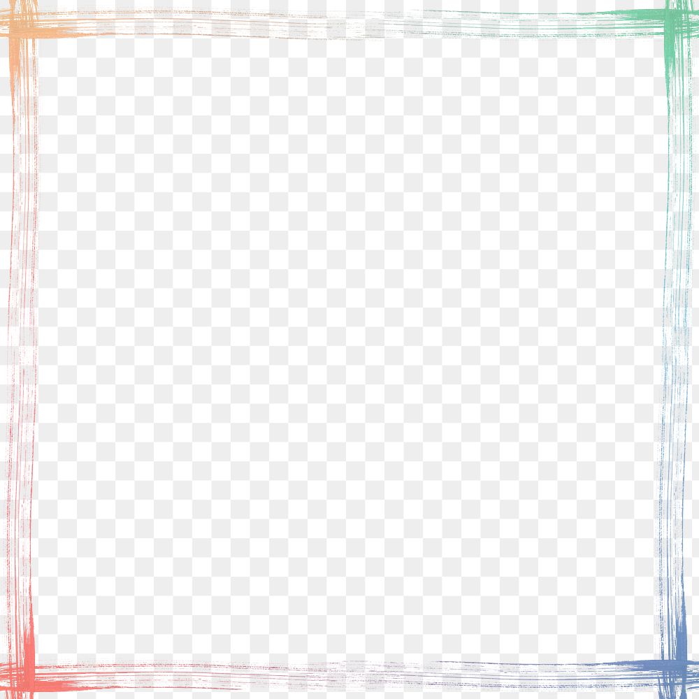 Square colorful brush stroke frame design element