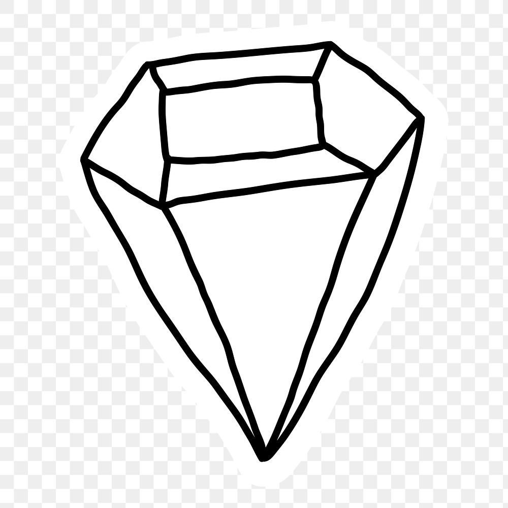 Diamond doodle sticker with a white | Free PNG Sticker - rawpixel