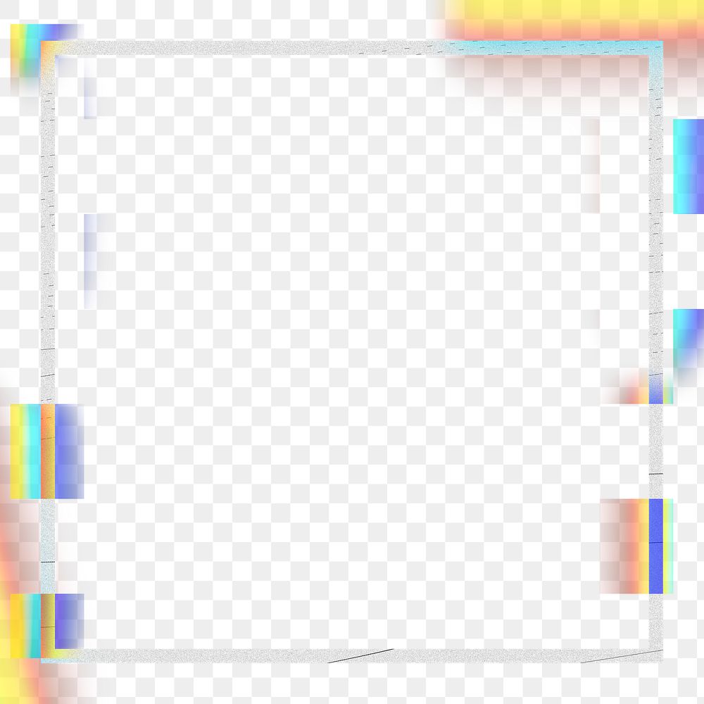 Square frame png glitch effect