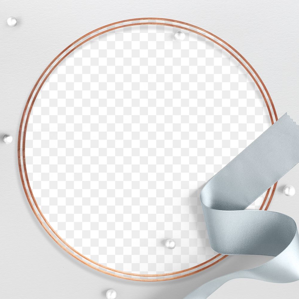 Silver ribbon festive png frame