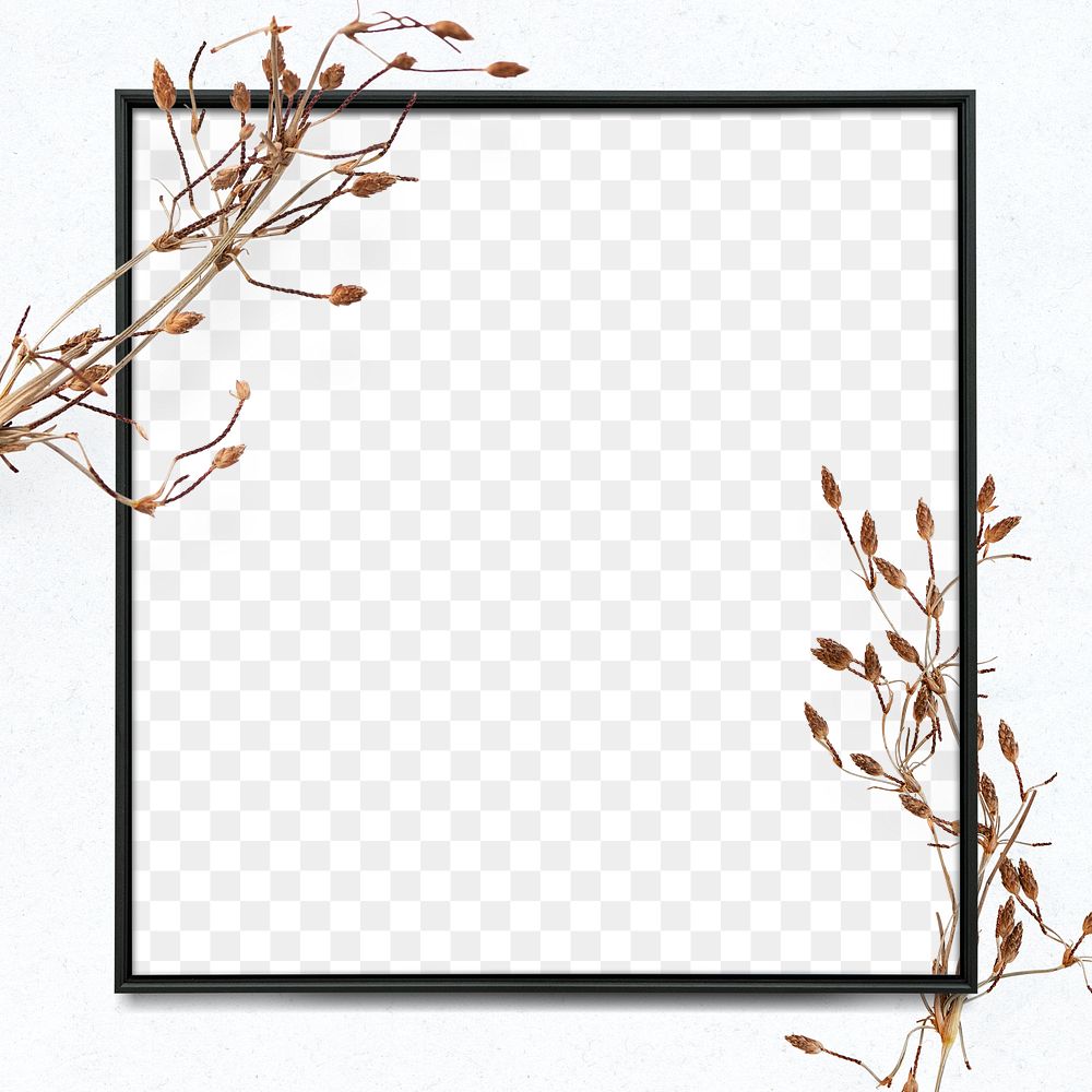 Earth tone floral frame png design