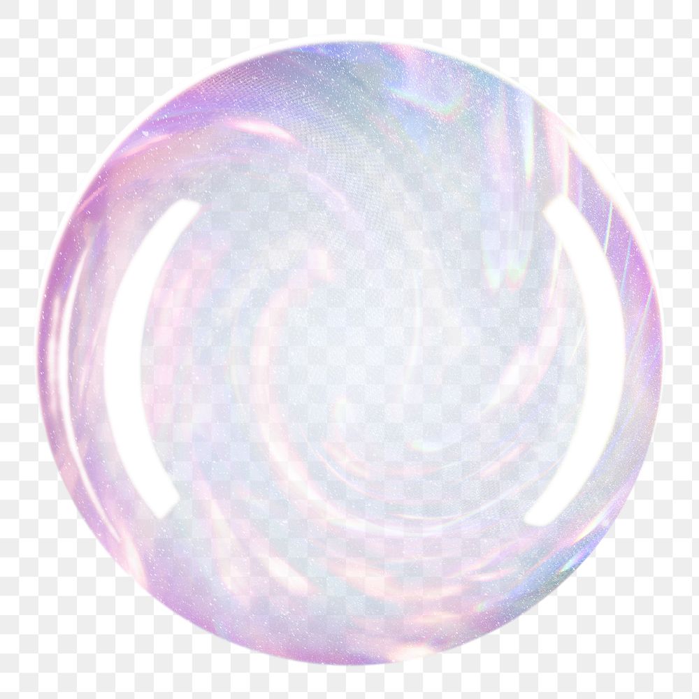 Holographic round bubble frame png copy space