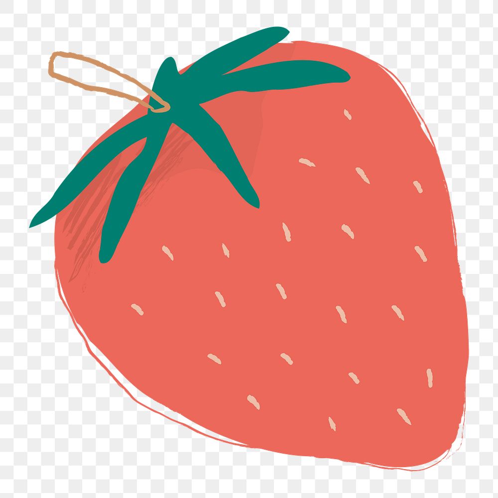 Png pastel hand drawn strawberry Premium PNG Sticker rawpixel