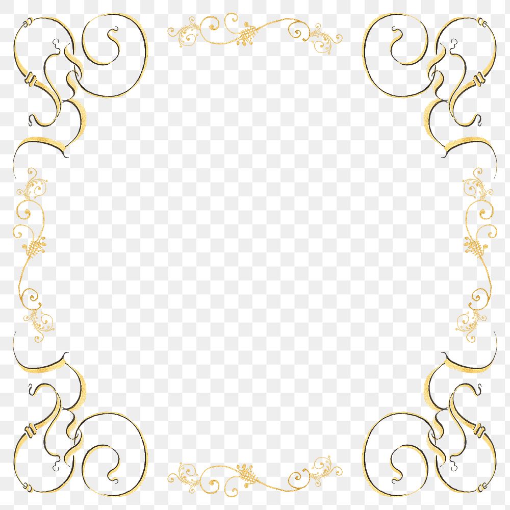 Gold filigree frame border png | Free PNG - rawpixel