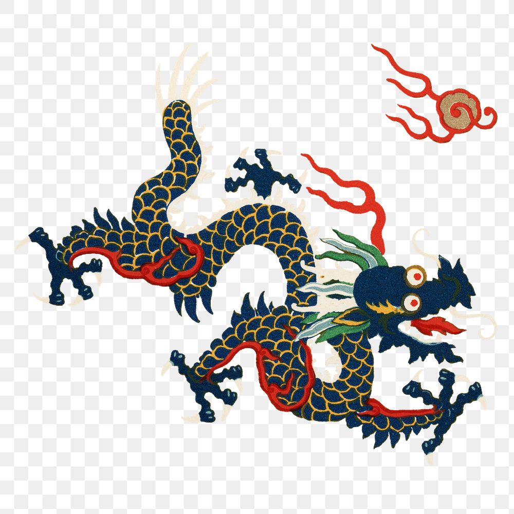 Chinese art dragon png sticker decorative ornament