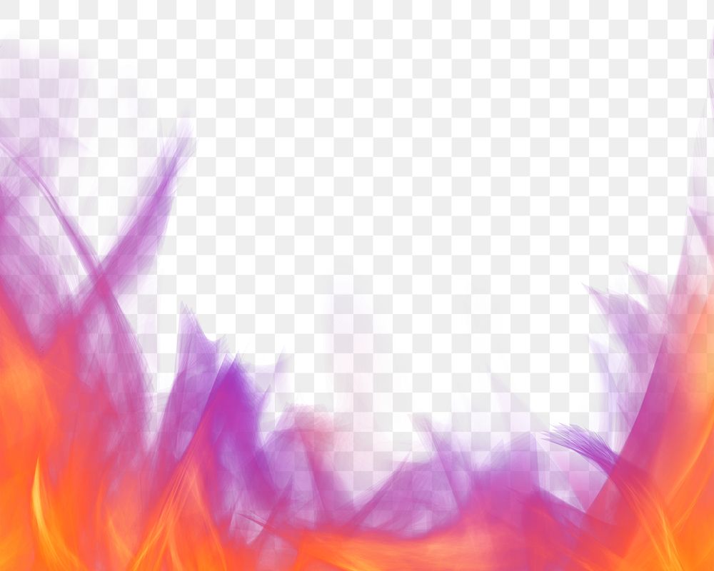Dramatic png fire flame transparent border frame