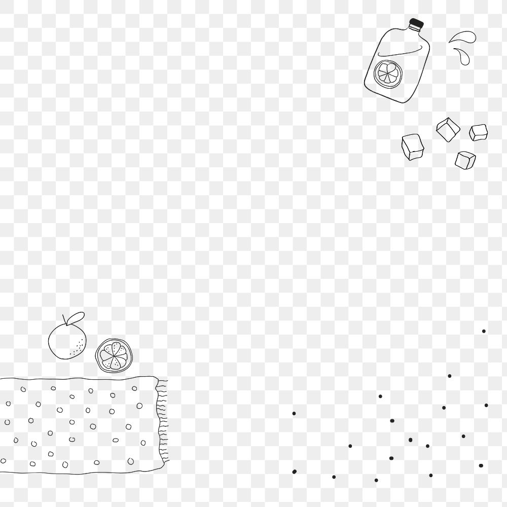 Lifestyle border frame png cute summertime doodle drawing