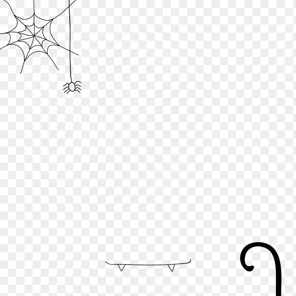 Hand drawn Halloween frame png cute vampire doodle illustration