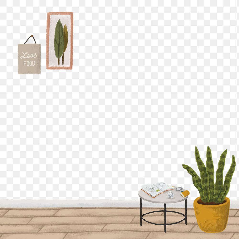 Cute house plant png social media transparent background