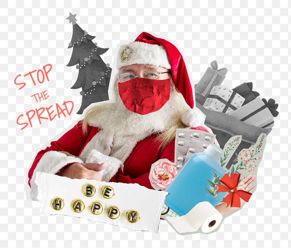 New normal Christmas celebration png be happy and stop the spread