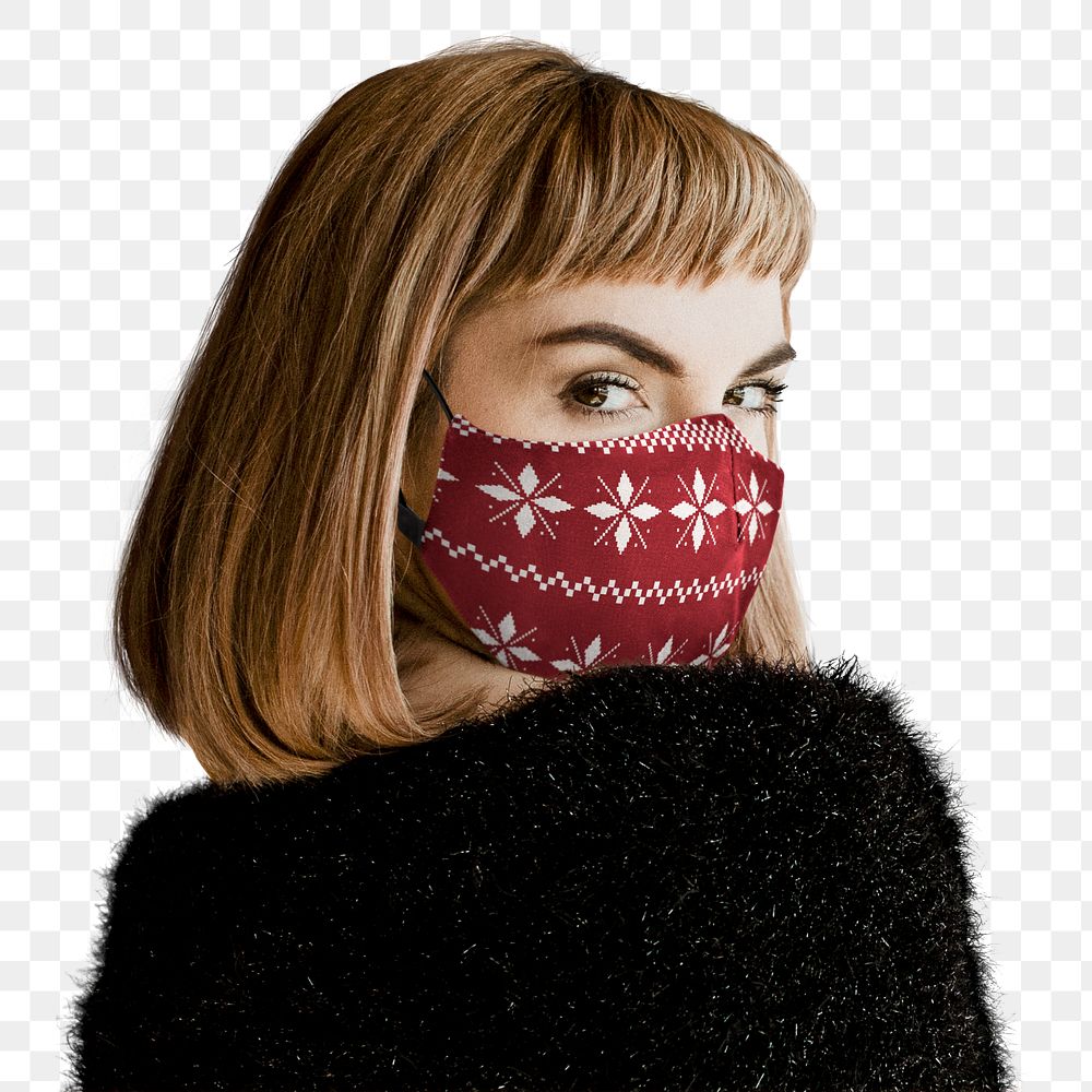 Christmas pattern face mask png for the holidays