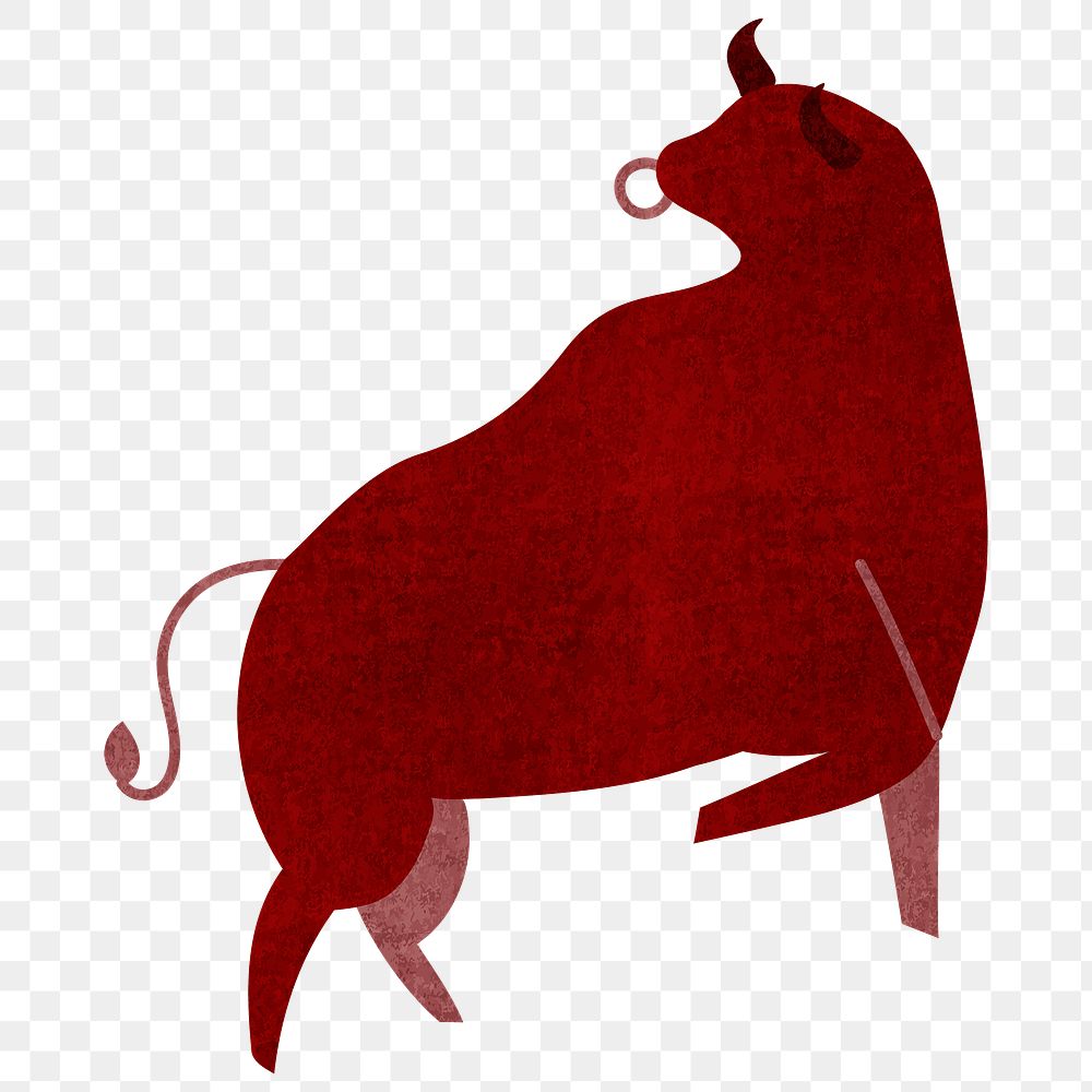 Red Ox png Lunar New Year design element