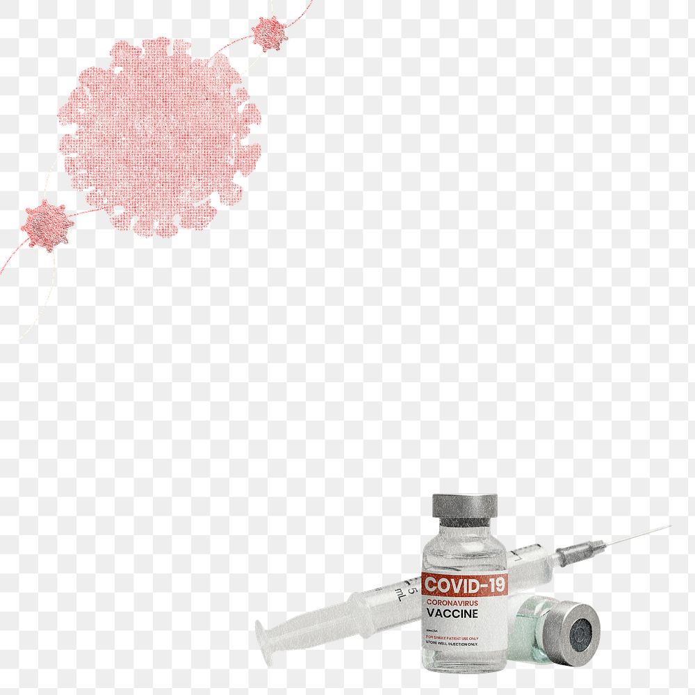Covid-19 vaccine png border with transparent background