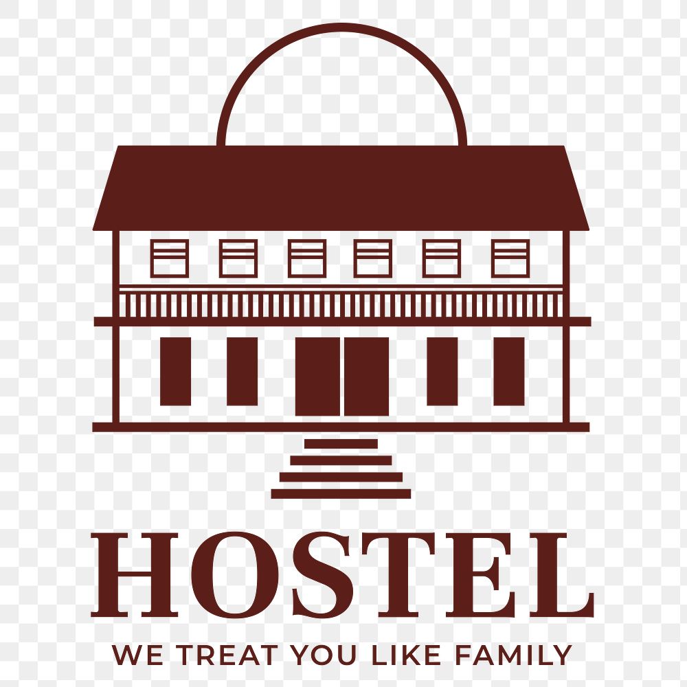 Hotel logo png business corporate identity with hostel text