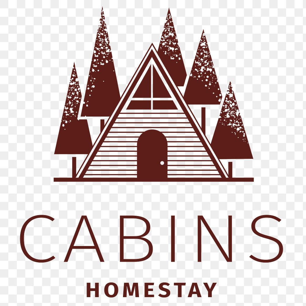 Hotel logo png business corporate identity with cabins homestay text