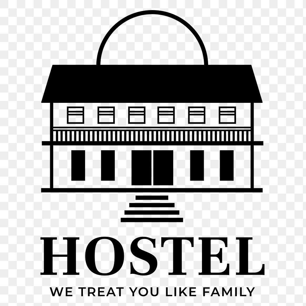 Hotel logo png business corporate identity with hostel text