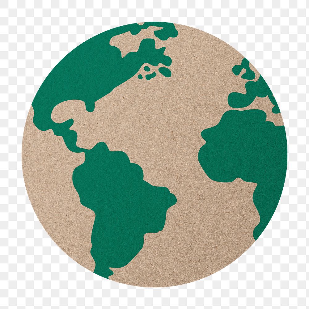 Png brown paper crafted globe world environment graphic
