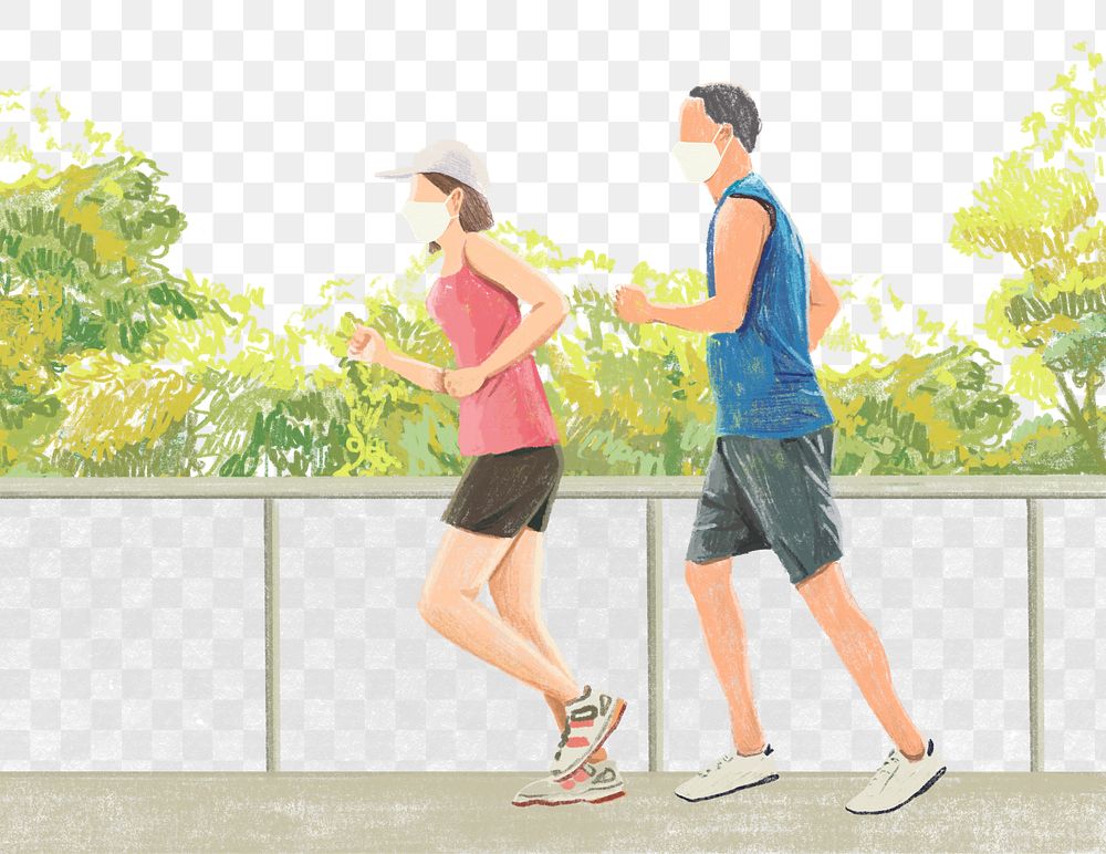 PNG healthy lifestyle transparent background color pencil illustration