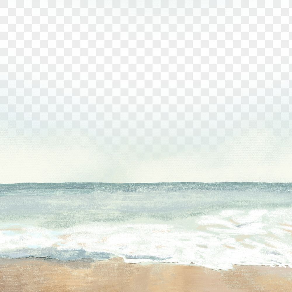 PNG beach transparent background color pencil illustration
