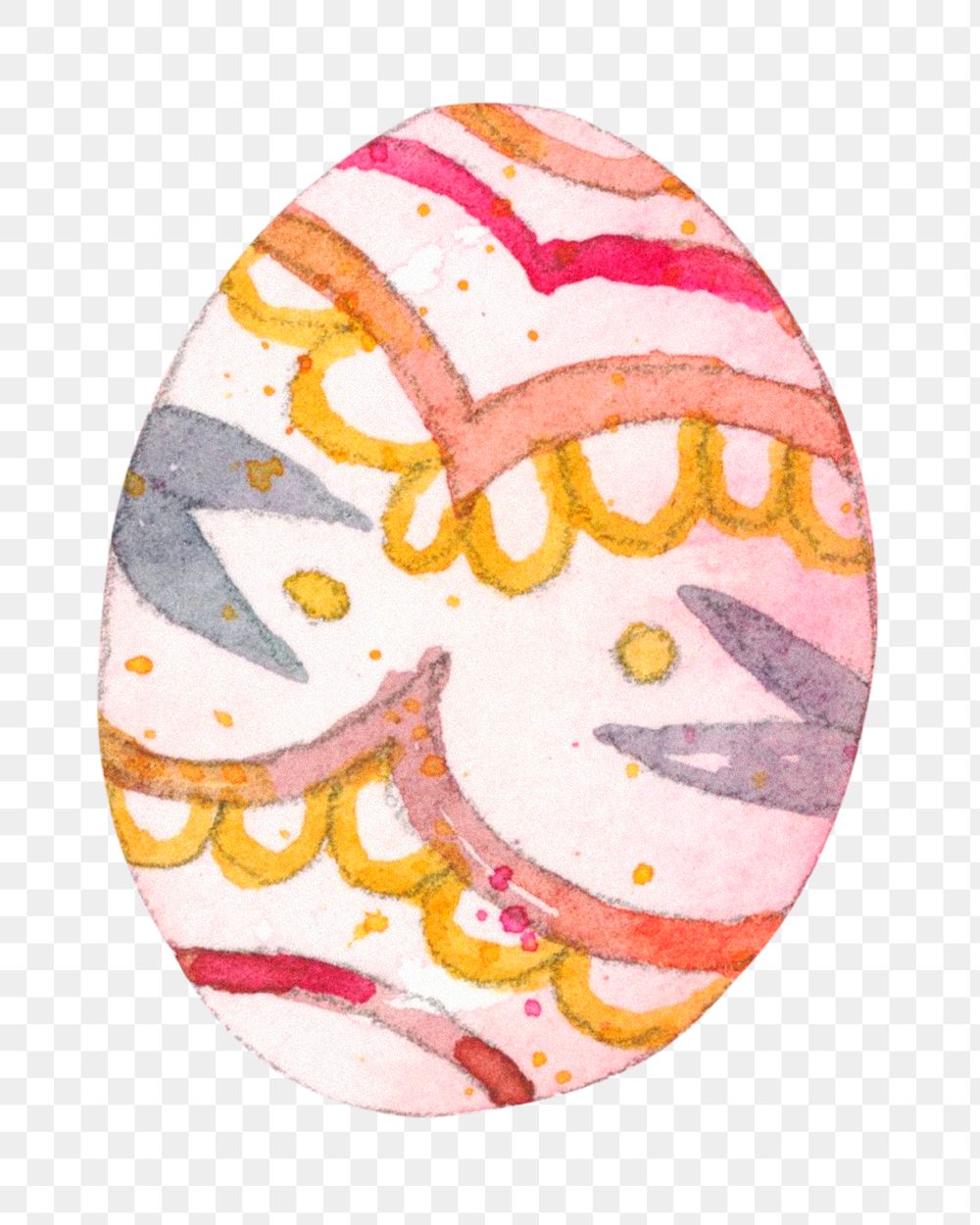 Png colorful Easter egg design element watercolor illustration