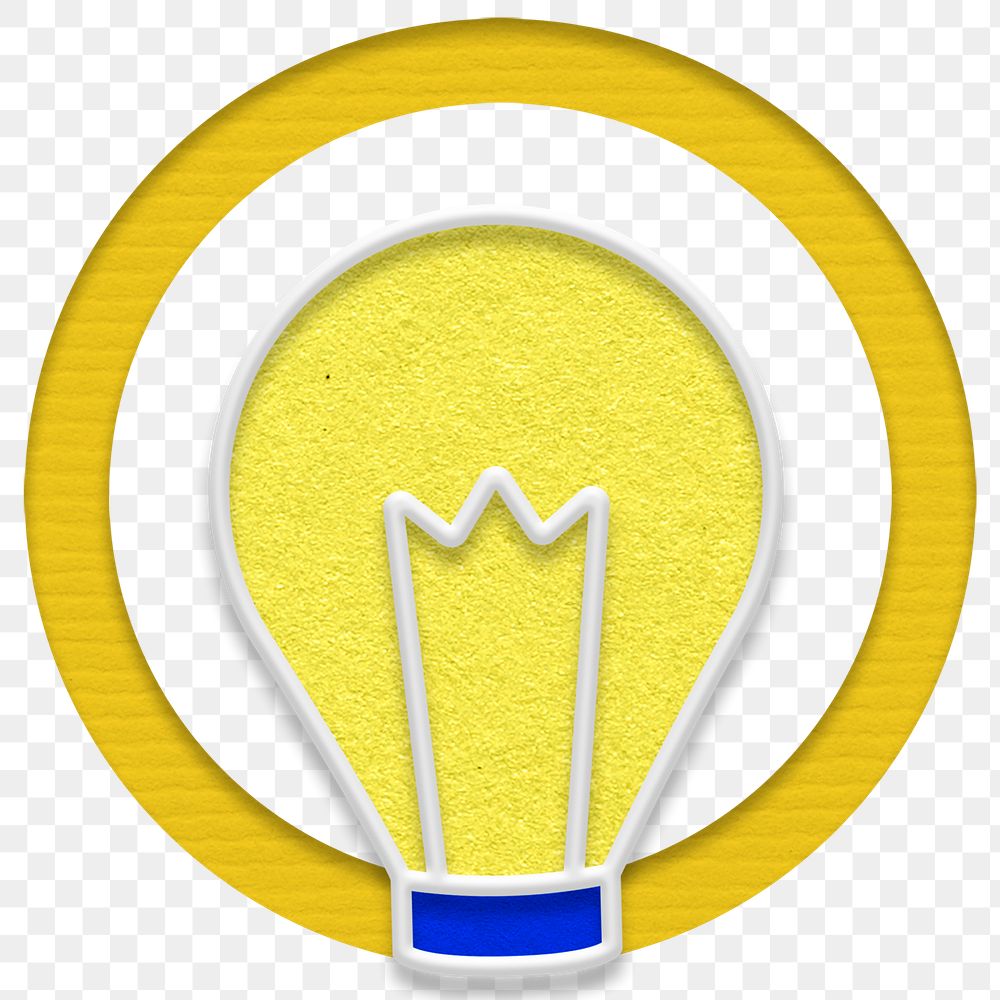 Png creative light bulb design element for marketing