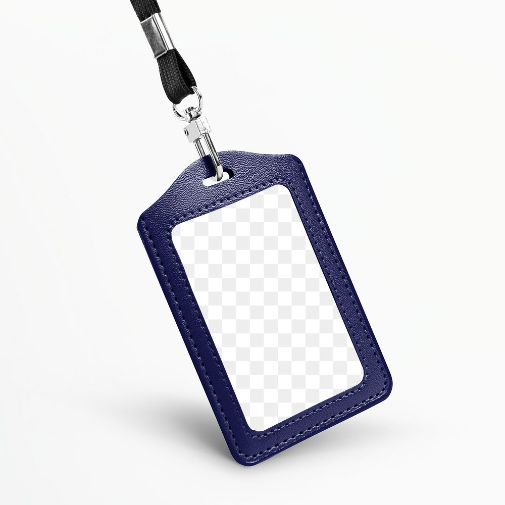 ID card png transparent mockup in a lanyard