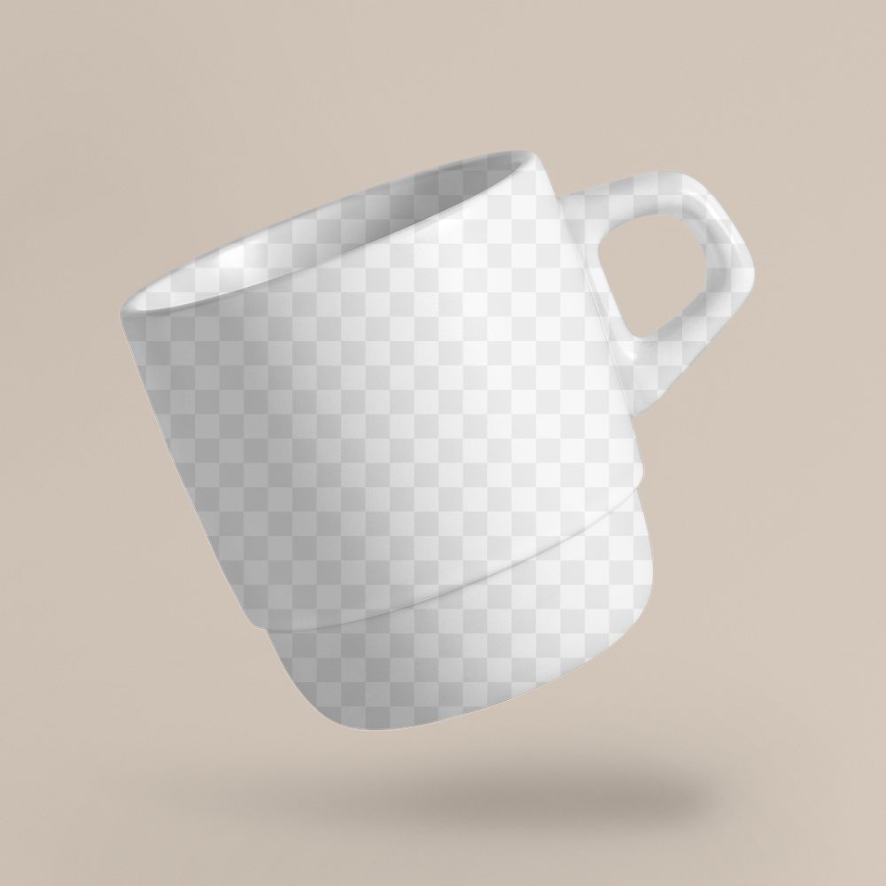 Png transparent mug mockup tilted