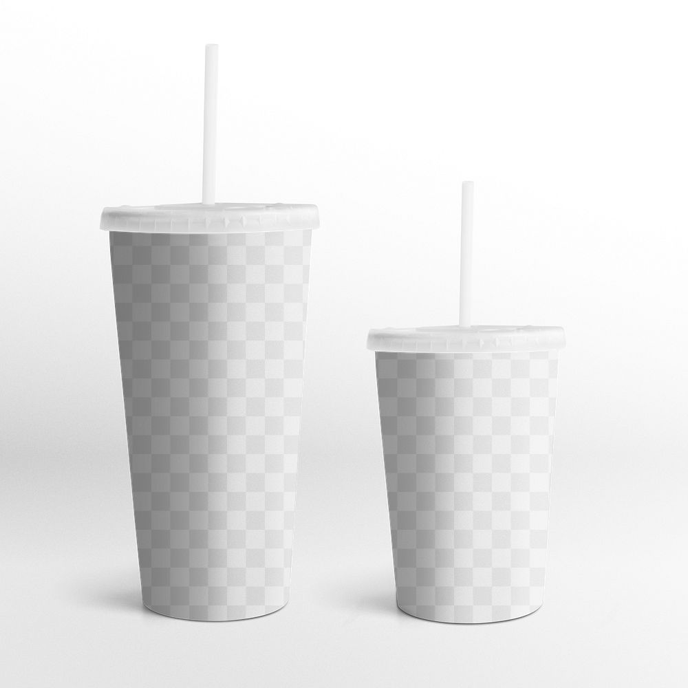 Png transparent plastic cup mockup