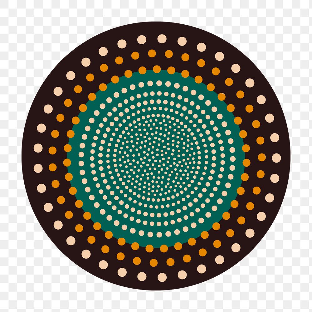 African tribal circle design png sticker