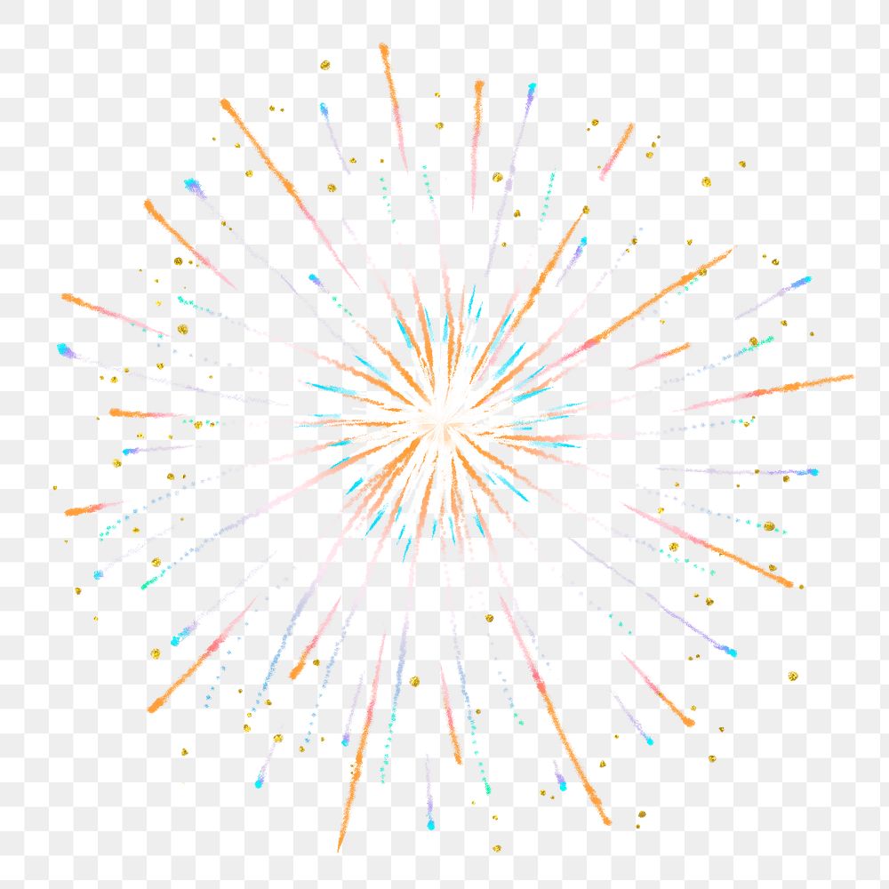Colorful fireworks png design element