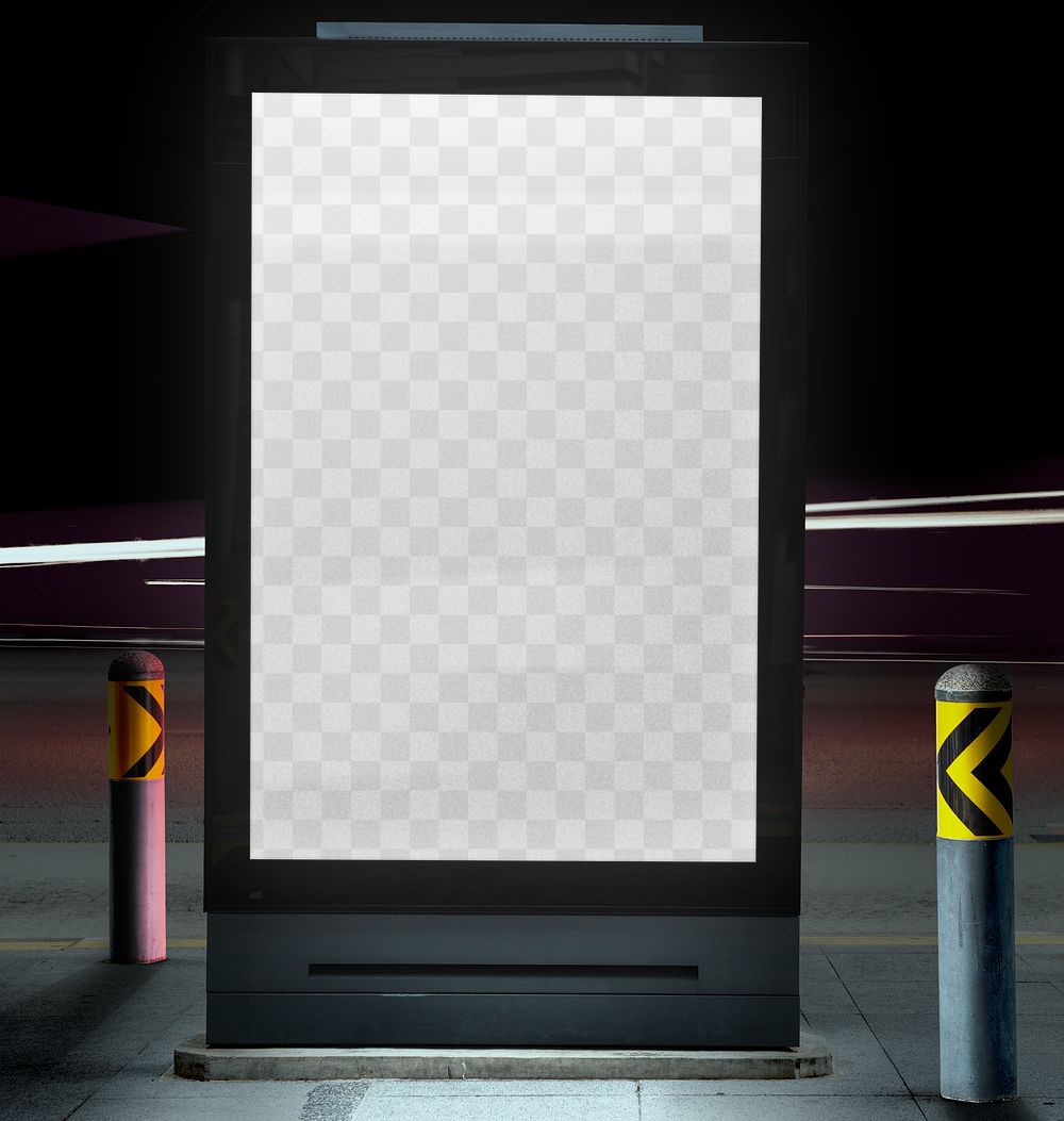 Sign png mockup digital advertising screen at the bus stop