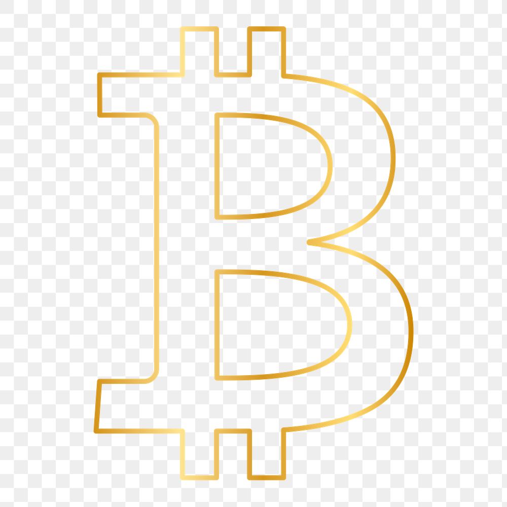 Bitcoin blockchain cryptocurrency icon png in gold open-source finance concept