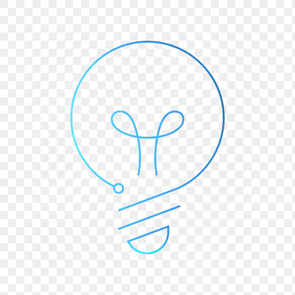 Light bulb education icon png blue digital graphic
