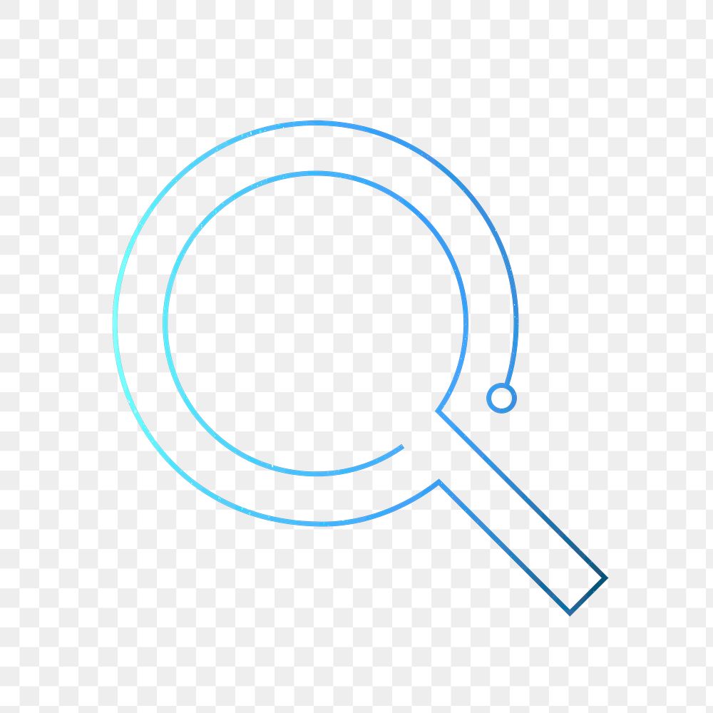 Magnifying glass education icon png blue digital graphic